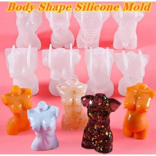 Art Body 3D Shape Silicone Mold DIY Crystal Epoxy Resin Candle Mold Handicraft Jewelry Decoration Acessories Human Shape Tools