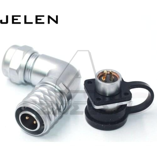 WEIPU SF1214P/SF1312S 90 degree elbow waterproof connector 2pin IP67 Aviation connector, M12 Panel mount connector