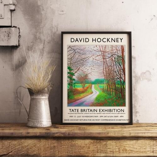 David Hockney Exhibition Poster - Supreme Quality Print - Autumn - Wall Art Decor - Multiple Sizes Canvas Print