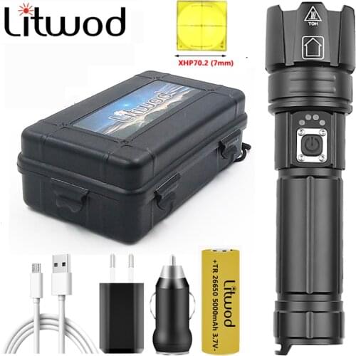 XHP70.2 Powerful Led Flashlight Aluminum Zoomable USB Rechargeable 18650 Battery Power Bank Flash Light Torch Waterproof Lantern