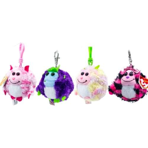 10CM Ty Beanie Babies Plush Animal Pink Purple Yellow Monster Demon Penguin Monkey Backpack Ornaments Halloween Children Gift