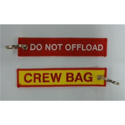 Do Not Offload Crew Bag Fabric Embroidery Pilot Key Chains 130x26mm 100pcs lot