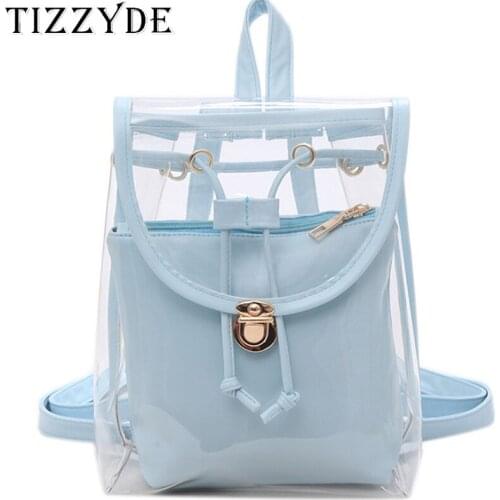 2019 fashion new transparent jelly backpack student travel small backpack SWM53