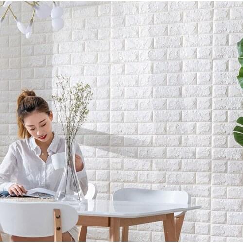 3D Brick Wall Sticker DIY Self-Adhesive Decor Foam Waterproof Covering Wallpaper For Kids Room Kitchen Stickers