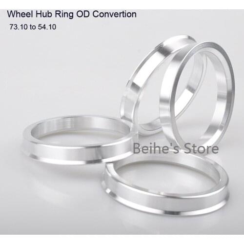 4pcs Wheel Hub Center Rings Aluminum Alloy Centric Hub Ring OD 73.1MM to ID 54.1MM