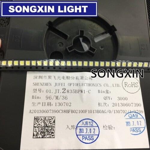 500pcs JUFEI LED Backlight 1210 3528 2835 1W 3V 107LM Cool white LCD Backlight for TV TV Application 01.JT.2835BPWP2-C