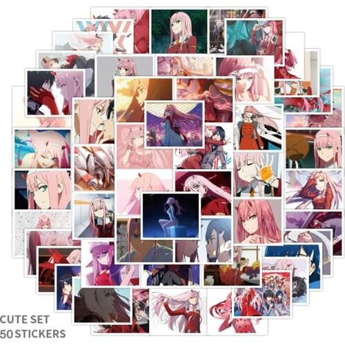 52pcs/set Japanese Anime DARLING in the FRANXX Stickers Waterproof Stickers For DIY Suitcase Luggage Guitar Car Bike Letter