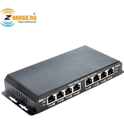 7+1 Port PoE Switch Passive 10/100Mbps Dual DC hole For IP Camera IP Phone MikroTik 24v 48v PoE Devices