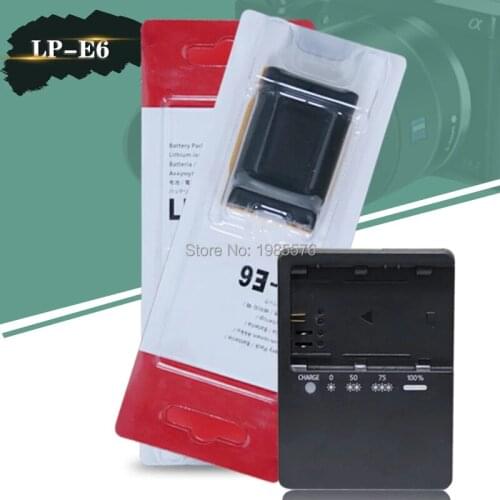 2pcs LP-E6 LPE6 LP E6 Camera Battery For Canon EOS 5D Mark II III Mark2 mark3 5D2 5D3 6D With Digital Camera LC-E6E charger