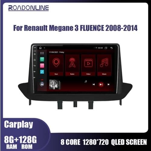 Android 10 GPS Car Radio For Renault Megane 3 Fluence 2008-2014 Multimedia Player DSP Carplay 6G 128G Stereo No 2 Din DVD 9 Inch