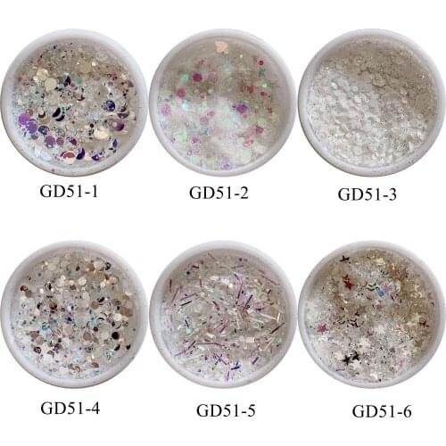 1 Jar Different Mix Glitter Jars Different Size and color Glitter Mix GD51