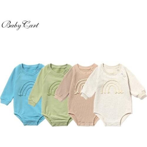 Newborn Baby Boys Girls Bodysuit Long Sleeve O-neck Cotton Rompers for Kids Children' s Clothing for Boy