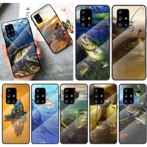 Hunting Fishing art fish For Samsung Galaxy A91 A81 A72 A71 A52 A51 A41 A31 A21S A11 A01 Tempered Glass Cover