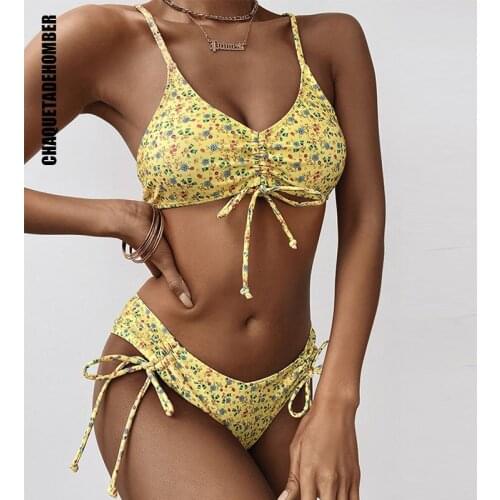 Floral Bikini Female 2021 Sexy Print Swimwear Women Swimsuit Two Pieces Bikini Set Bandage Bathing Suits Summer Beach Wear Swim