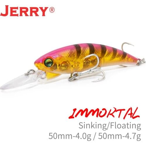 Jerry Immortal Topwater Jerkbaits Minnow Fishing Lures Long Lip Baits 4g 5cm Artificial Diving Rattling Pesca Tackle
