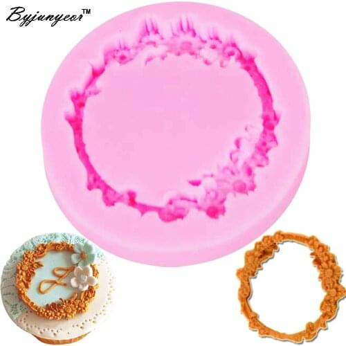 F1040 Epoxy UV Resin DIY Silicone Mold Wreath FLOWER cake model Cake Decoration Fondant Cake 3D baking Mold silicone lace mold
