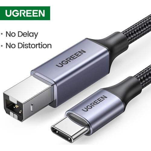 UGREEN USB C to USB B 2.0 Printer Cable Braided Printer Scanner Cord for Epson, MacBook Pro, HP, Canon, Brother, Samsung Printer
