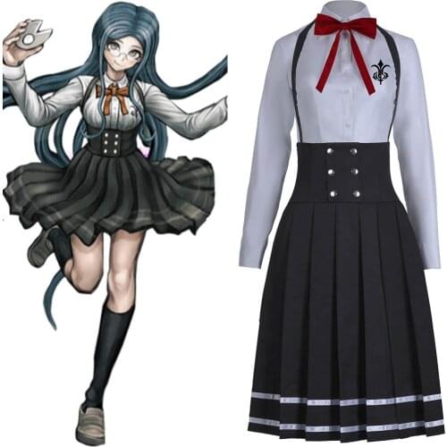 Anime Danganronpa V3 Shirogane Tsumugi Cosplay Costume Shirt Skirt School Uniform Outfits Halloween Fancy Dress Adult