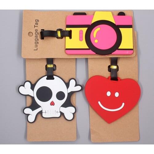 Creative Skull & Camera Luggage Travel Accessories Tag Silica Gel Suitcase ID Addres Holder Baggage Boarding Tag Portable Label