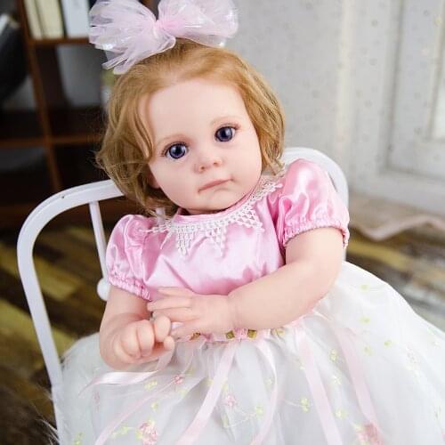 Hoomai 22" Cute Princess Reborn Baby Dolls Soft Body Realistic Girl Reborn Dolls for Children Play Toys Gifts