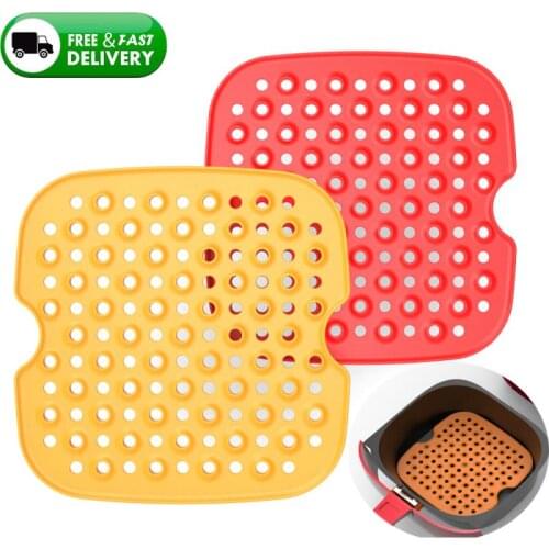 Reusable 1pc Air Fryer Square Baking Pads Food Grade Silicone Square Baking Tools Silicone Oil Mats Bun Cake Grilled Saucer