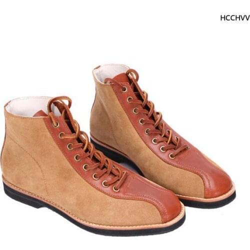 Mens Chelsea Ins super fire cow leather tooling mens combat boots shoes handmade stitching shoes mens