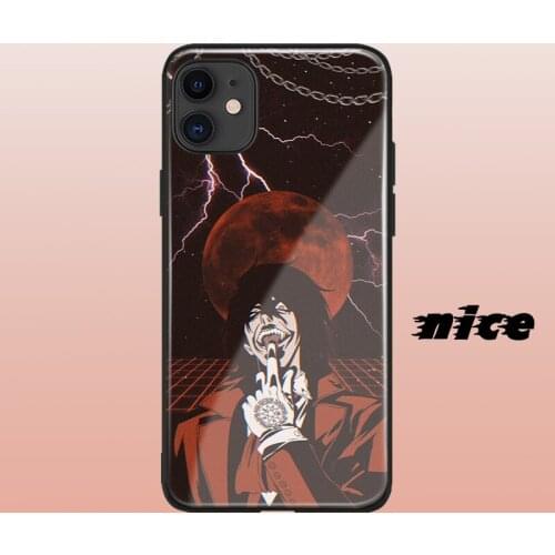 Hellsing anime Glass Soft Silicone Phone Case FOR iPhone SE 6s 7 8 Plus X XR XS 11 12 Mini Pro Max Sumsung Cover Shell
