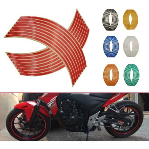 Motorcycle Wheel Sticker 3D Reflective Rim Tape Auto Decals Strips For Honda GROM MSX125 CB 400SF 650 125 R R 650R R900RR R250R