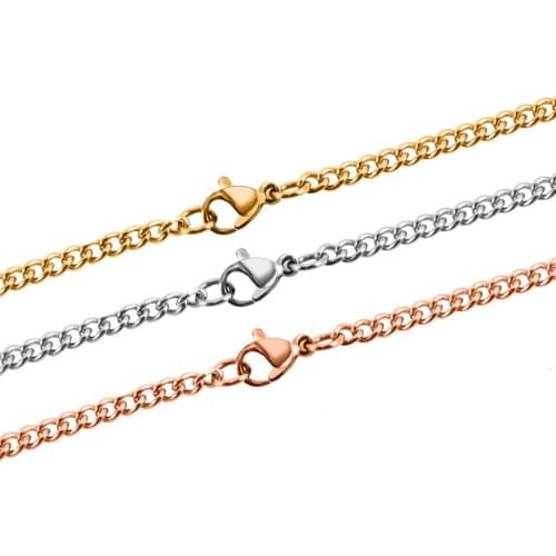 Wholesale 10pcs/lot Basic Chain Necklace 1.5mm/2mm Gold/Steel Stainless Steel Link Chain Necklaces For Women Jewelry