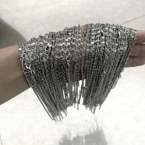 Basic Punk Stainless Steel Necklace for Men Women Curb Cuban Link Chain Chokers Vintage Silver Color Necklace Accessories