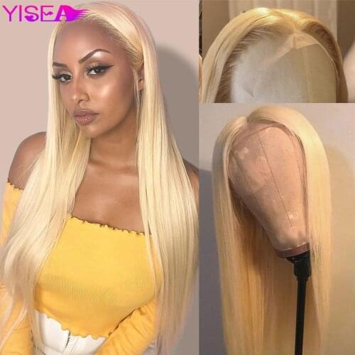 Yisea 613 Blonde Straight Lace Front Human Hair Wigs Brazilian 613 Lace Front Wigs 13x4 Pre Plucked 150% Remy Blonde Hair Wig