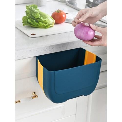 Foldable Trash Can Cabinet Door Hanging Waste Bin Wall Mounted Waste Bin For Car Home Kitchen Storage Bin Garbage Dustbin