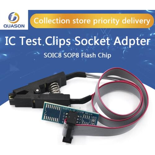 SOIC8 SOP8 Flash Chip IC Test Clips Socket Adpter BIOS/24/25/93 Programmer for arduino