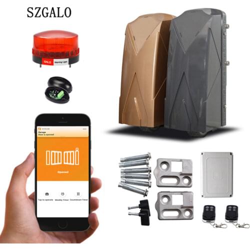 Heavy Duty Wheel Type Automatic Swing Gate Opener Dual Swing Gate Opener Electric Remote and wifi Control Obtuse angle Closer