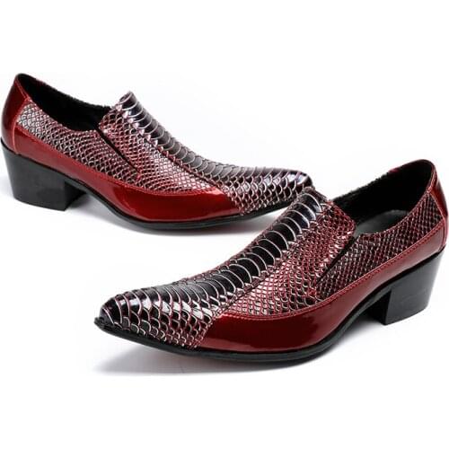 LUXURY MEN LEATHER SHOES SNAKE SKIN PRINTS MEN BUSINESS DRESS CLASSIC STYLE BURGUNDY BLUE POINTED TOE LACE UP OXFORD SHOES MEN