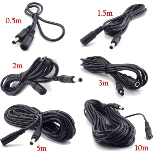 12V DC Power Cable Extension Cord Adapter 5.5mmx2.1mm Plug Female to Male Power Cords For CCTV Camera Home Security Strip Light