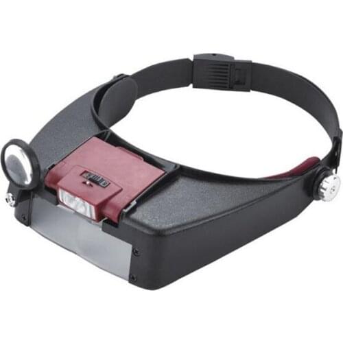 Magnifier Glass 1.5x 3x 6.5x 8x Magnifier Eyewear Head Adjustable LED Lights Reading Repair Use Jewel Illumination