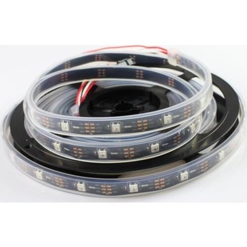 Free Shipping 16M/Lot Tube Waterproof IP67 rgb led strip WS2812 IC 60pixels/M 60IC/M LED Pixel lights flexible ribbon