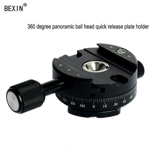 360 Degree Rotating Panoramic Tripod Head Mount Plate Quick Release Clamp with 1/4 Screw for Swiss Ark for Tripod Camera