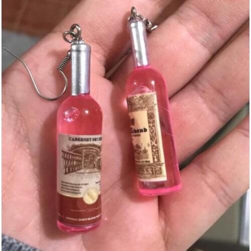 Beer earrings Bottle Pendant Dangle Women Girls Party Jewelry Charms Unique Funny Handmade