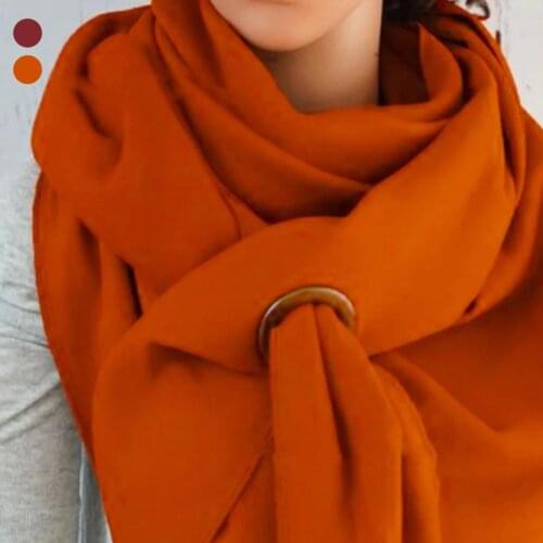 2020 Women Autumn Winter Solid Color Soft Neck Wrap Warm Multi-purpose Scarf Shawl