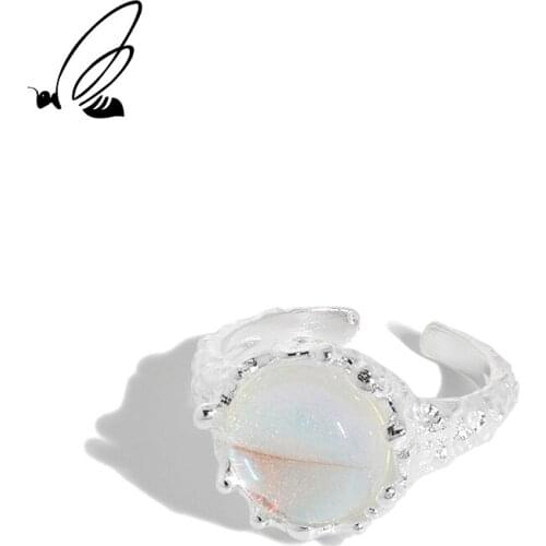 SSTEEL 925 Sterling Silver Ring Simple Designer Inlaid Gifts For Women Minimalist Gothic Resizable 2021 Trend Fine Jewelry