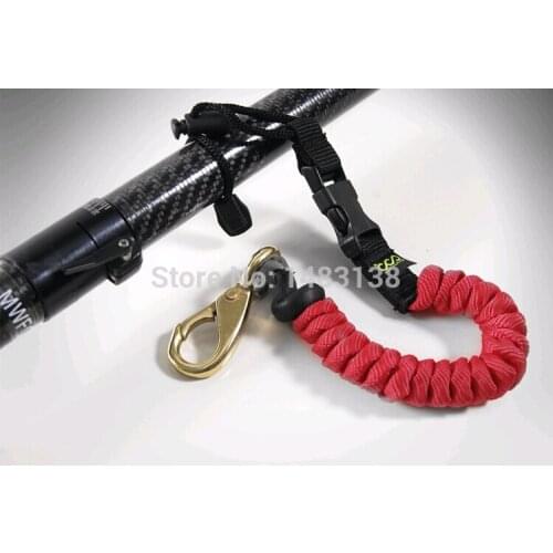 1 PCS HIGH QUALITY 36 inch Kayak Paddle Leash Survival Paracord Red water skiing Solid Brass Snap