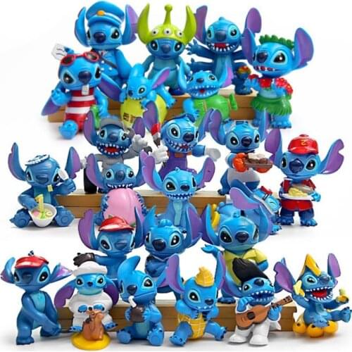 10/24pcs/lot 6.5cm Stitch Anime Figure Toys stitch figurines Decor dolls Creative Diy Collection Action Figure Toys for children