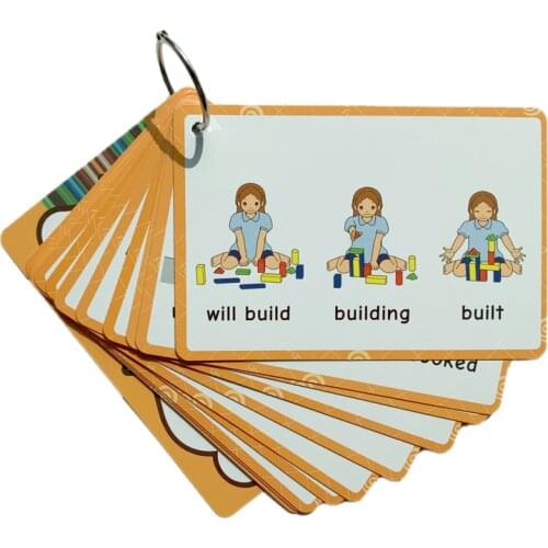 18 Groups English Grammar Verb Tense Flash Cards Learning Resources Vocabulary Cards Educational Toys For Children Memory Game