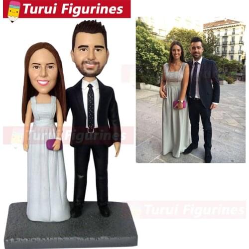 2020 Arrival Wedding Romantic Bride and Groom Toppers Couple Figurine Marriage Funny Cake Topper for Wedding Cupcake Decoration
