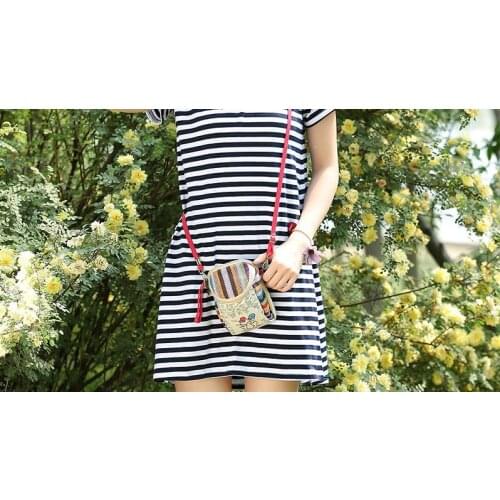 5.5 -inch diagonal across mobile packet zero wallet yunnan ethnic wind worn type single shoulder bag