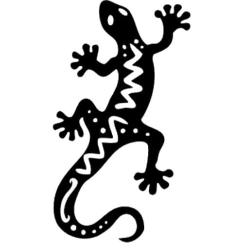 8.6*15.2CM Fashion Gecko Design Lizard Car Tail Styling Vinyl Decal Vivid Animal Car Sticker Black/Silver C9-2098