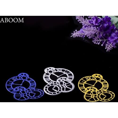 ABOOM 1PC Clock Metal Cutting Dies Stencils Scrapbooking Paper Card Craft Embossing Die Cuts Scrapbooking Template For Craft
