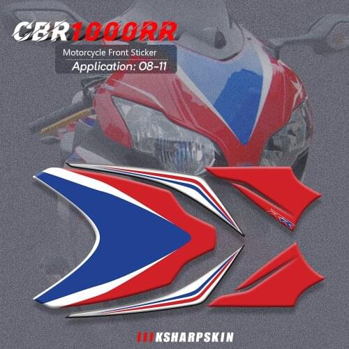 Motorcycle Accessories Front Fairing Motor Number Board 3D Stickers Gel Protector For Honda CBR1000RR Fireblade 08-11 cbr1000 rr